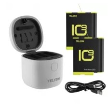 TELESIN Allin BOX Portable Storage Charger for GoPro Hero 9/10/11 with 2 Batteries